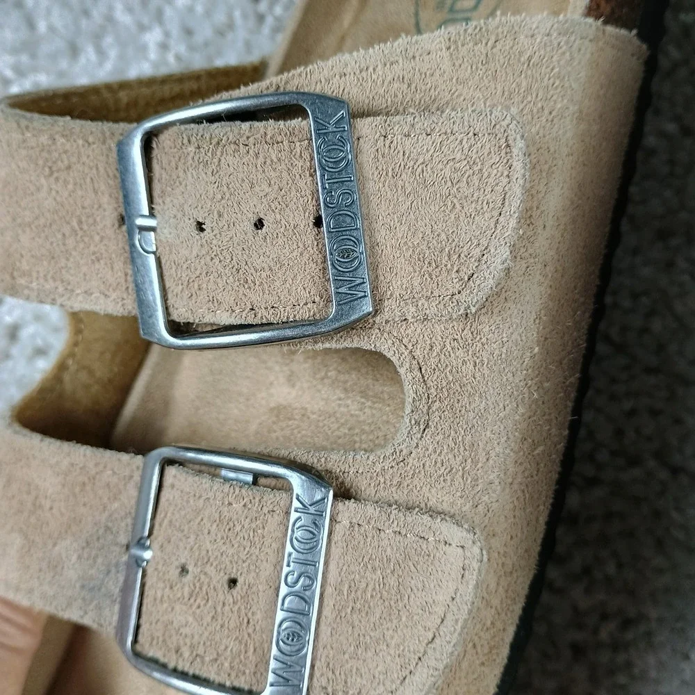 Woodstock Vintage Brand Bert Men's Sandals Size 7 Brown Leather Suede Slide Cork